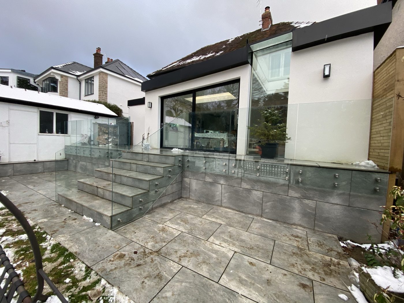 AJN Site Services frameless glass balustrades project 4, Chesterfield