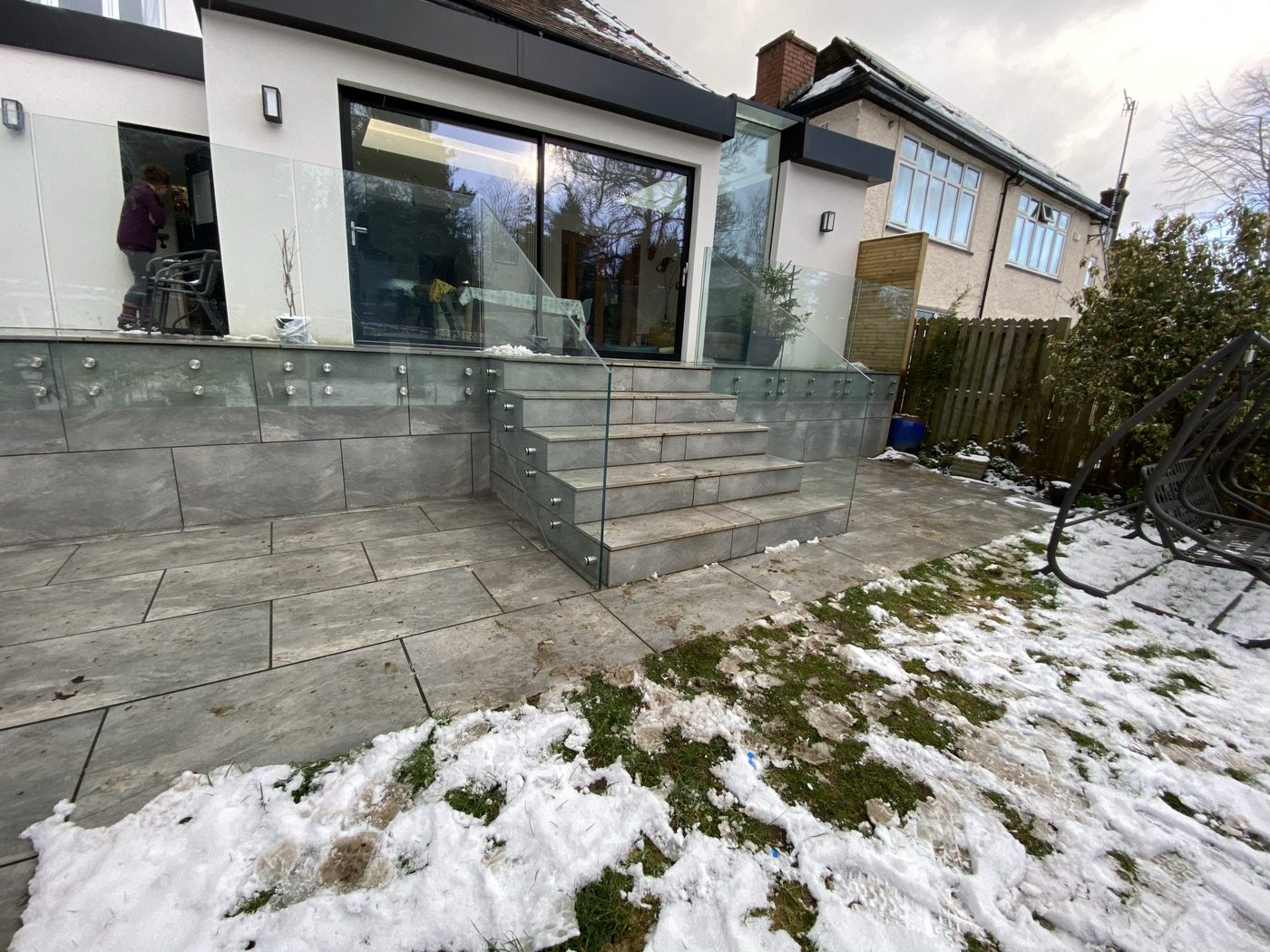 AJN Site Services frameless glass balustrades project 7, Chesterfield