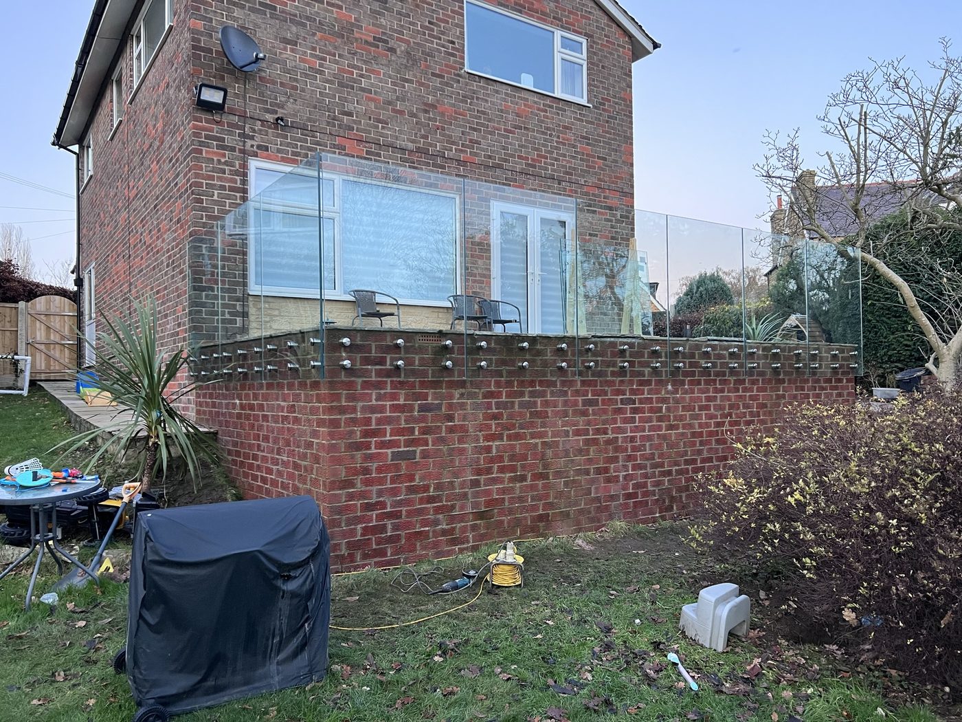 AJN Site Services frameless glass balustrades project 9, Chesterfield