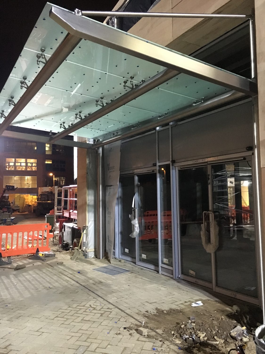 AJN Site Services glass canopies project 2, Chesterfield